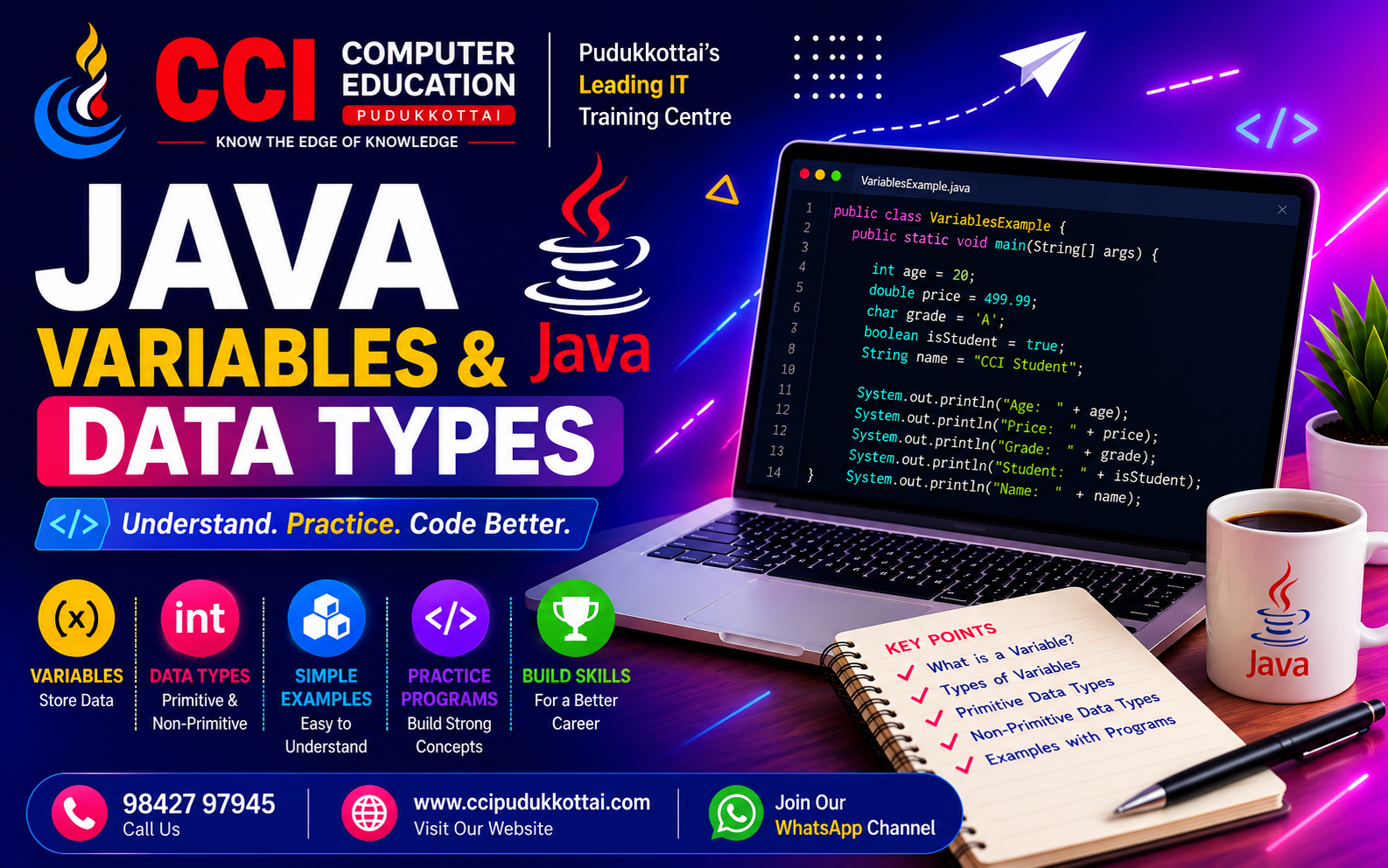 Java Variables and Data Types – Learn the Basics with Simple Examples