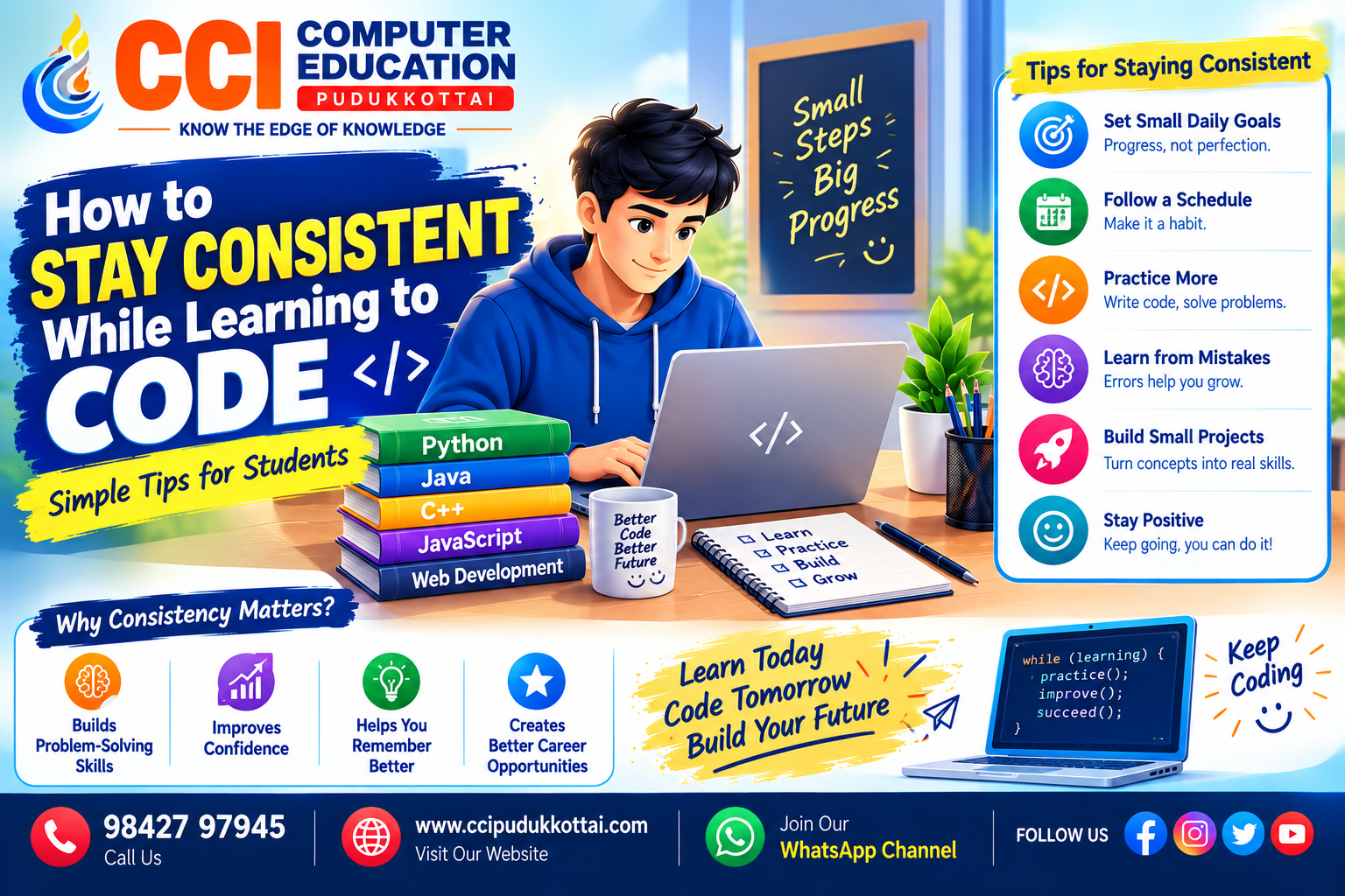 How to Stay Consistent While Learning to Code – Simple Tips for Students